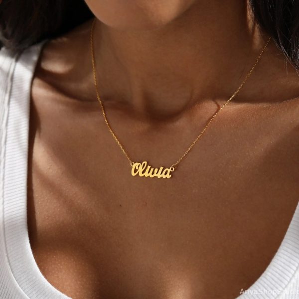 Custom Name Necklaces For Women Personalized Stainless Steel Charms Chain Necklace Femme Christmas Girl Jewelry Gift BFF