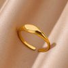 Fashion Oval Rings For Women Gold Color Stainless Steel Geometric Openning Ring Wedding Statement Jewelry 2025 Trend Gift BFF - Image 3