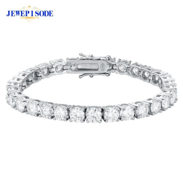 Hip Hop S925 Sterling Silver Sparkling High Carbon Diamond Charm Chain Tennis Bracelets for Women Men Fine Jewelry Trendy Gift - Image 7