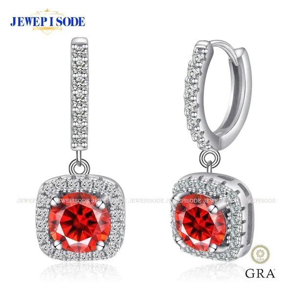 JEWEPISODE D Color Moissanite Earrings 925 Sterling Sliver Plated 18k White Gold Earring for Women Wedding Party Fine Jewelry - Image 10