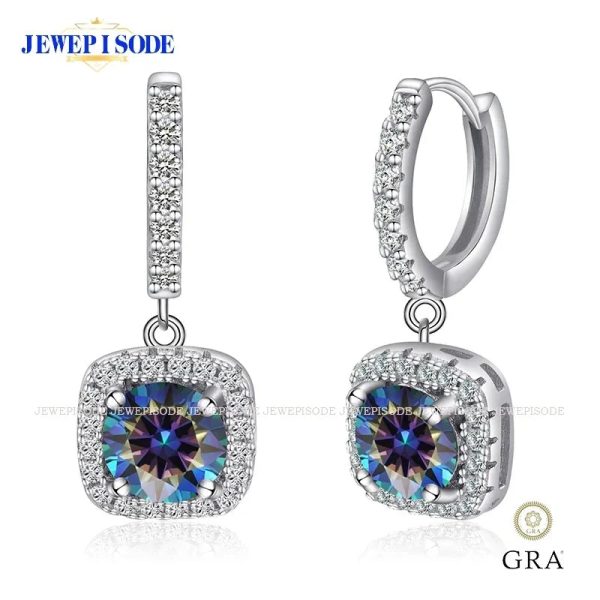 JEWEPISODE D Color Moissanite Earrings 925 Sterling Sliver Plated 18k White Gold Earring for Women Wedding Party Fine Jewelry - Image 16