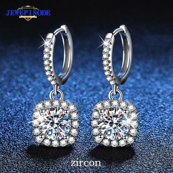 JEWEPISODE D Color Moissanite Earrings 925 Sterling Sliver Plated 18k White Gold Earring for Women Wedding Party Fine Jewelry - Image 19