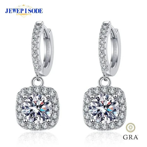 JEWEPISODE D Color Moissanite Earrings 925 Sterling Sliver Plated 18k White Gold Earring for Women Wedding Party Fine Jewelry - Image 7