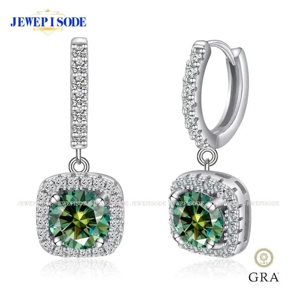 JEWEPISODE D Color Moissanite Earrings 925 Sterling Sliver Plated 18k White Gold Earring for Women Wedding Party Fine Jewelry - Image 9