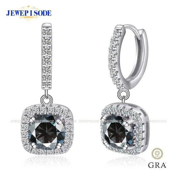 JEWEPISODE D Color Moissanite Earrings 925 Sterling Sliver Plated 18k White Gold Earring for Women Wedding Party Fine Jewelry - Image 11