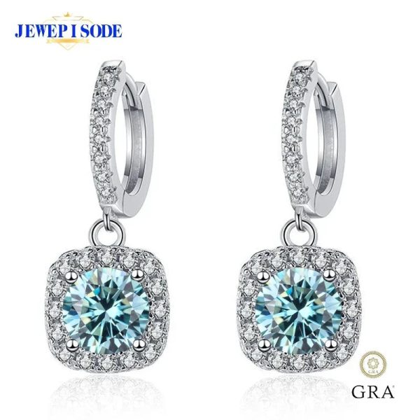 JEWEPISODE D Color Moissanite Earrings 925 Sterling Sliver Plated 18k White Gold Earring for Women Wedding Party Fine Jewelry - Image 2