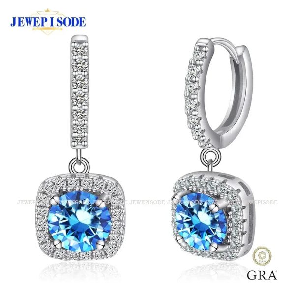 JEWEPISODE D Color Moissanite Earrings 925 Sterling Sliver Plated 18k White Gold Earring for Women Wedding Party Fine Jewelry - Image 13