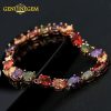 Jewepisode Promotion Lab Colorful Sapphire Topaz Gemstone Tennis Chain Bracelets for Women Anniversary Fine Jewelry Wholesale - Image 2